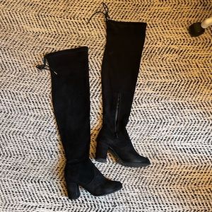 Over the knee black boots